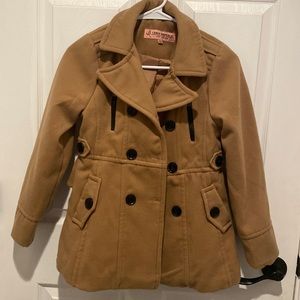 Urban Republic Girls size 14 brown coat with ruffles in the back